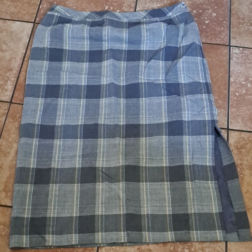 Pendleton Yellow Gray Knee-Length Pencil Skirt